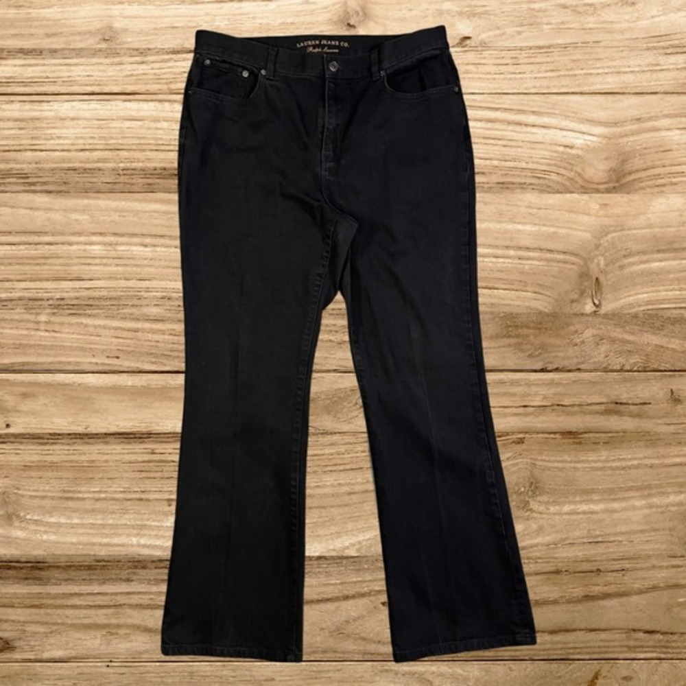 Lauren Ralph Lauren Black Bootcut Jeans Womens Size 14‎ Mid Rise Denim Pants